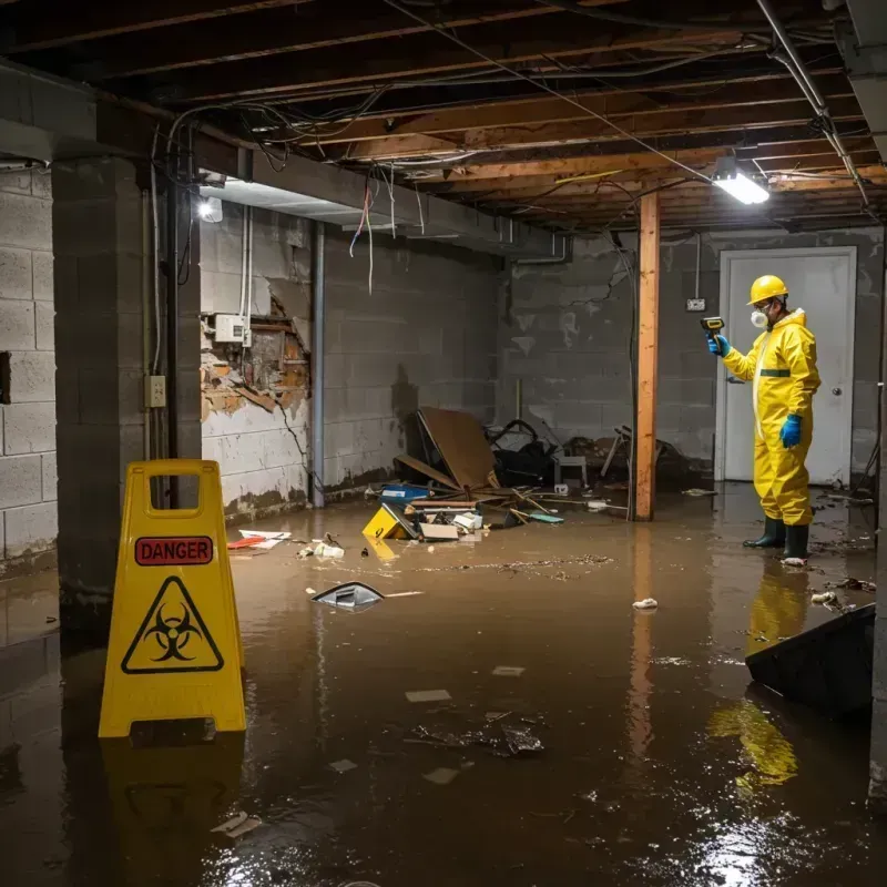 Flooded Basement Electrical Hazard in Crestview, FL Property