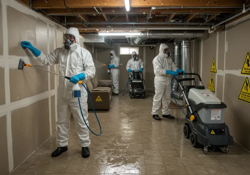 Basement Moisture Removal and Structural Drying process in Crestview, FL